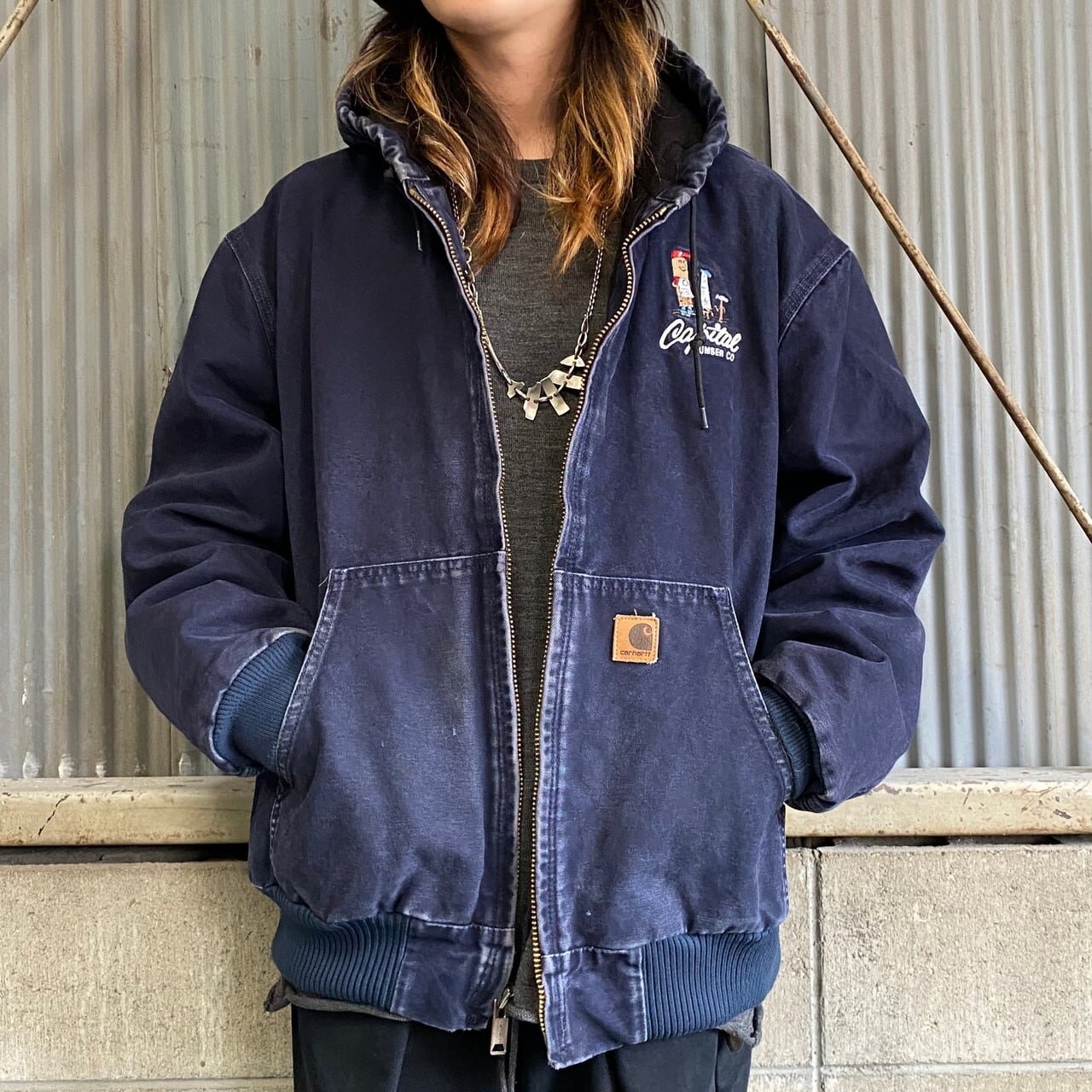 Carhartt カーハート 刺繍入り アクティブジャケット メンズXL 古着