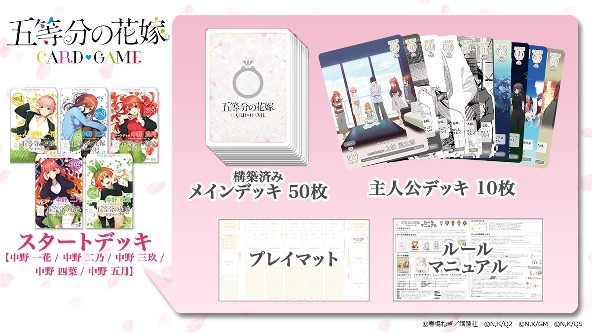 五等分の花嫁 カードゲーム」より第1弾商品としてスタートデッキ（全5