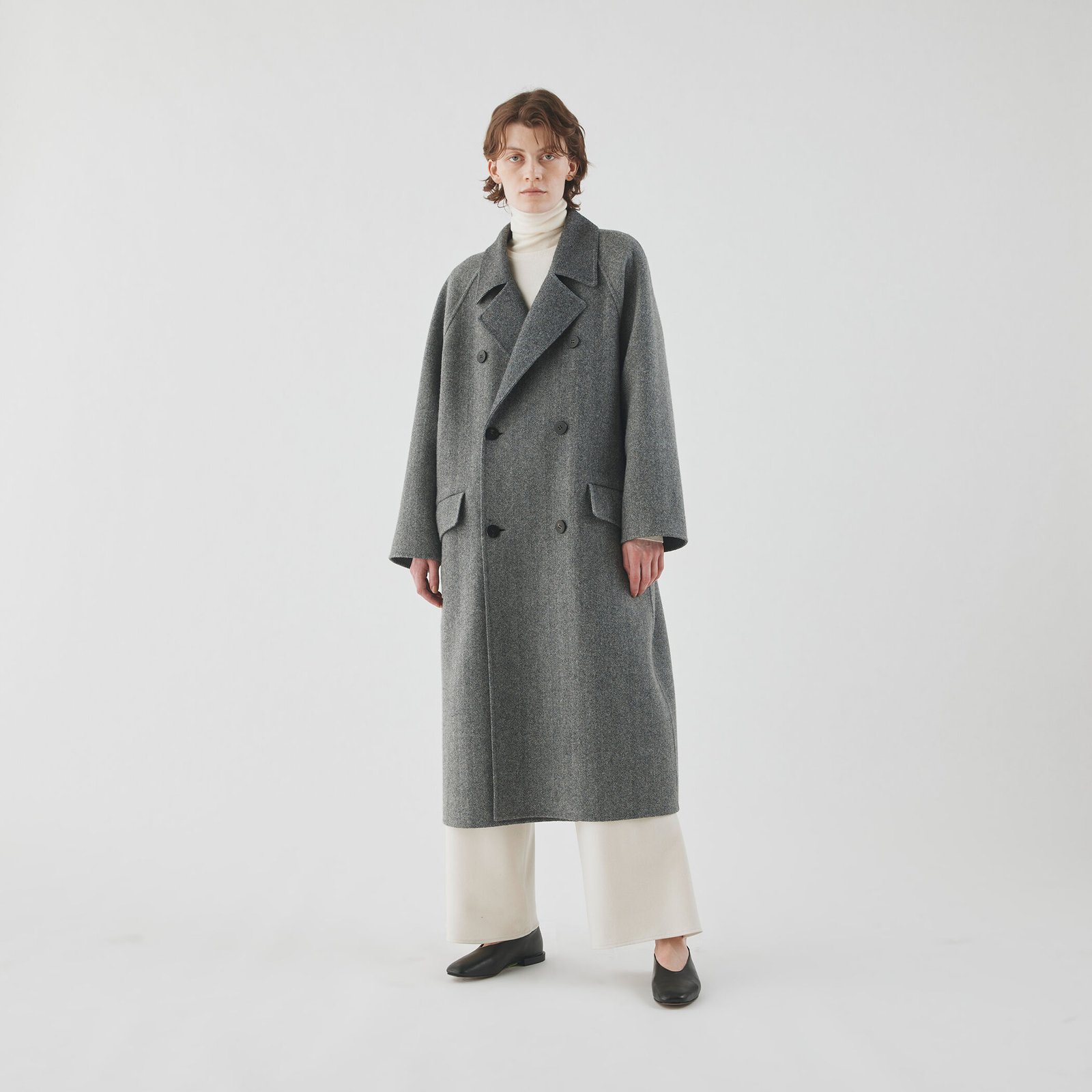 ヘリンボーンダブルフェイス ダブルブレストコート｜トゥモローランド